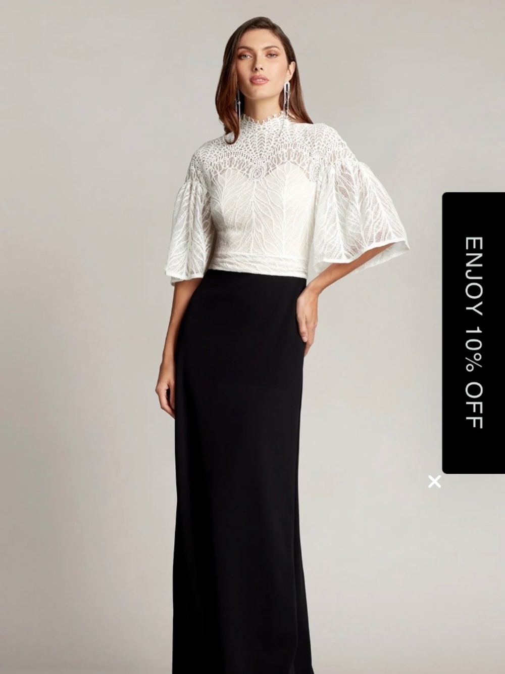 Tadashi Shoji Angelo Contrast Illusion Gown NWT Size 14